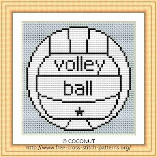 VOLLEYBALL, FREE AND EASY PRINTABLE CROSS STITCH PATTERN