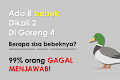 Tes logika: Ada 8 bebek dikali 2 di goreng 4