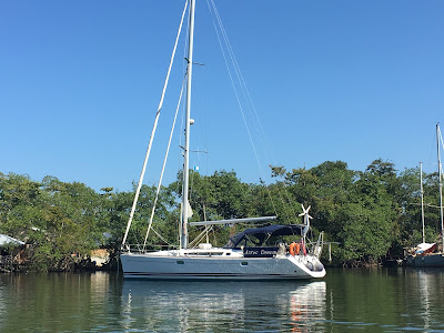 Aztec Dream at anchor in Cayo Quemado Guatemala