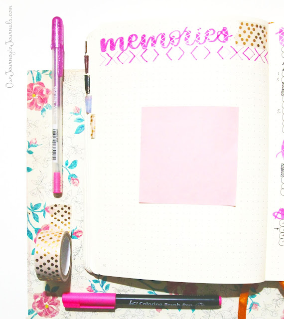 blank bullet journal monthly memories spread