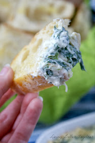 Baked Spinach & Artichoke Dip with Bread for www.anyonita-nibbles.com by Living Better Together