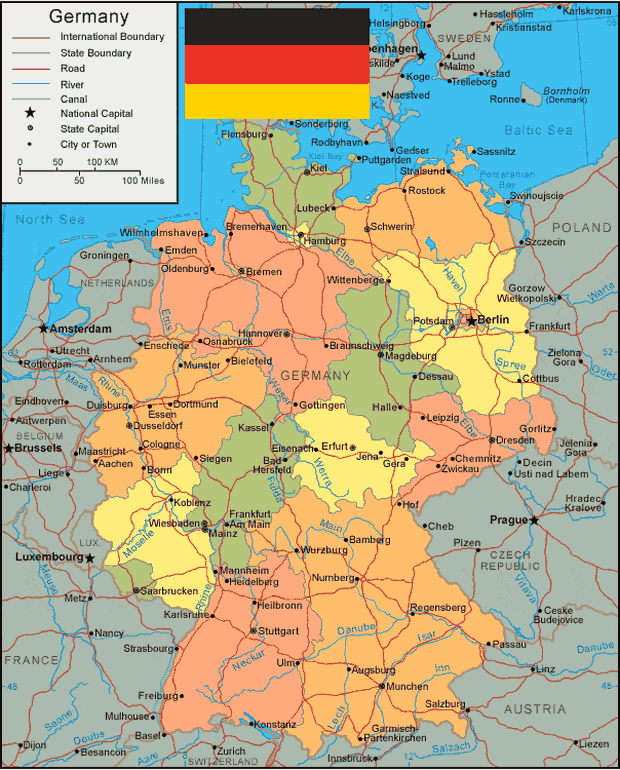  Peta  Negara Jerman  Lengkap Dengan Kota  Sumber Daya Alam 