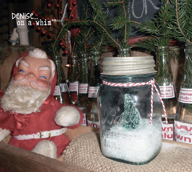 Vintage Santa and an old soda crate via http://deniseonawhim.blogspot.com