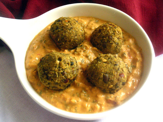 Urad Bean and Quinoa Kofta with Coconut Fenugreek Sauce