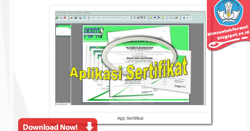 Download Master Aplikasi Pencetak Sertifikat/ Piagam 