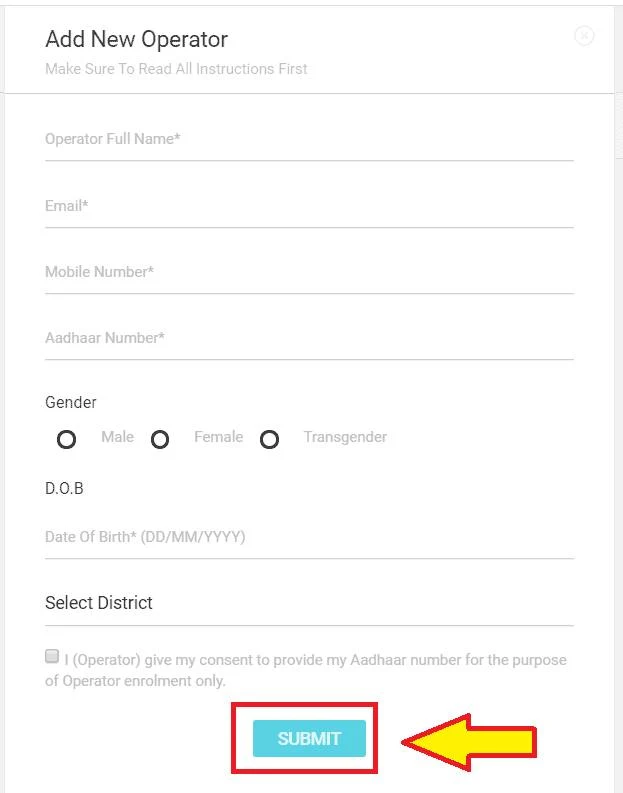 CSC Operators Form