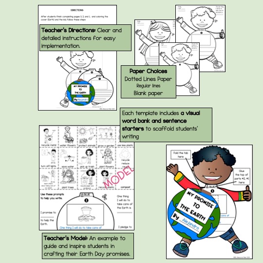 ESL Earth Day Newcomer Writing Craft Worksheets