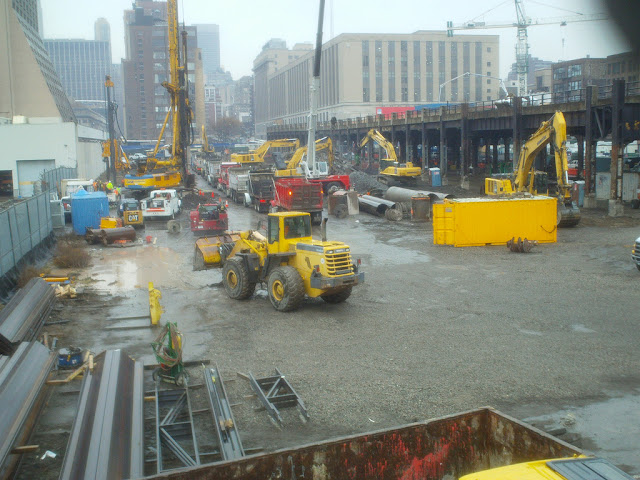 Picture of the construction machines on the site
