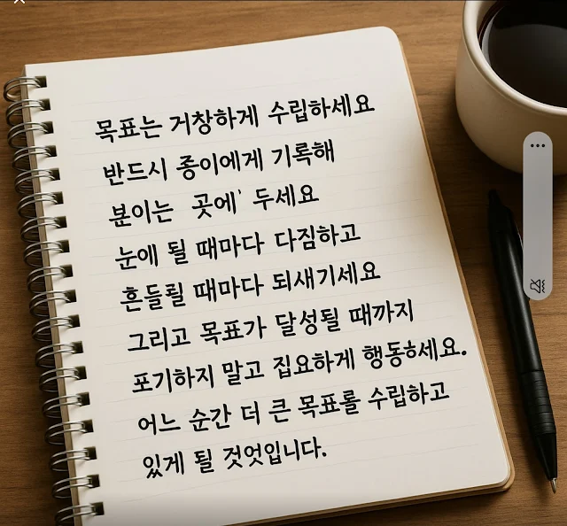 포기하지 말고 집요하게 행동하라 – 목표 설정 다짐