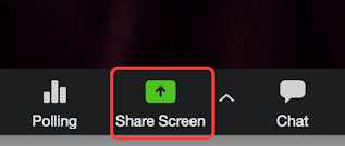 "Share Screen" button highlighted