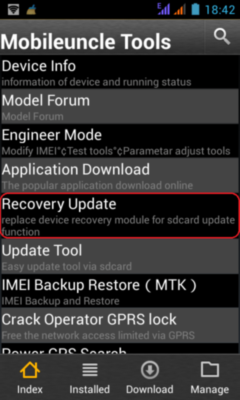 Recovery update - Mobileuncle Tools