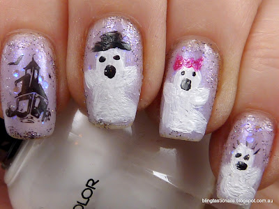 Halloween Ghost nail art