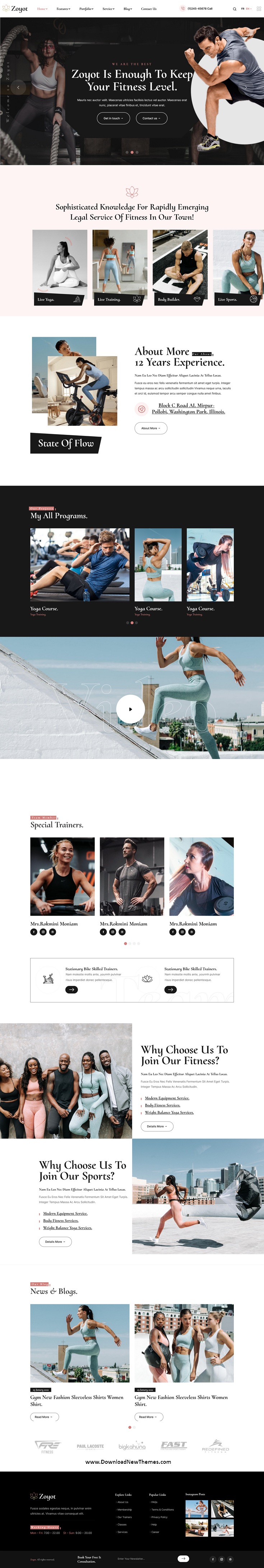 Zoyot - Sports and Fitness HTML Template Review