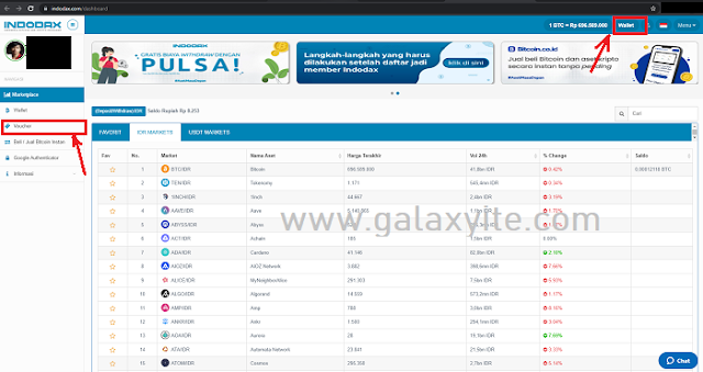 Cara Mendapatkan Alamat Bitcoin di INDODAX