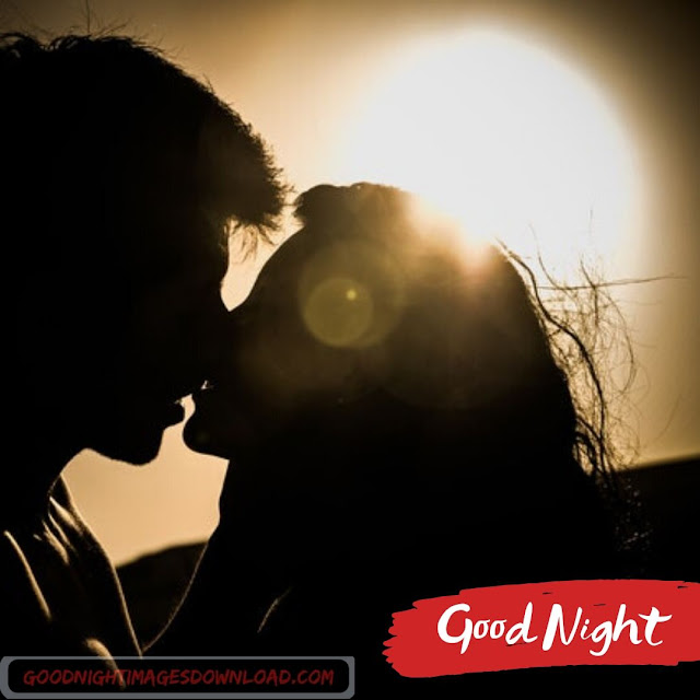 Romantic kiss image good night for Lovers