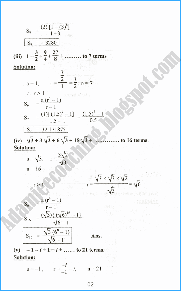 sequence-and-series-exercise-6-5-mathematics-11th