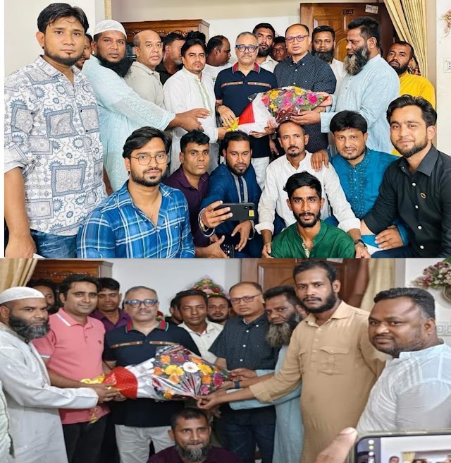 গোলাম ফারুক খোকন কে ফুল দিয়ে শুভেচ্ছা জানিয়েছেন জেলা সেচ্ছাসেবক দল নেতাকর্মীরা
