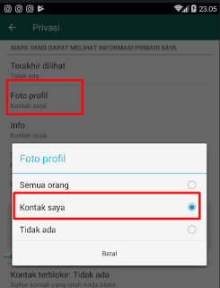 cara untuk setting siapa saja yang dapat melihat foto profil whatsapp kita