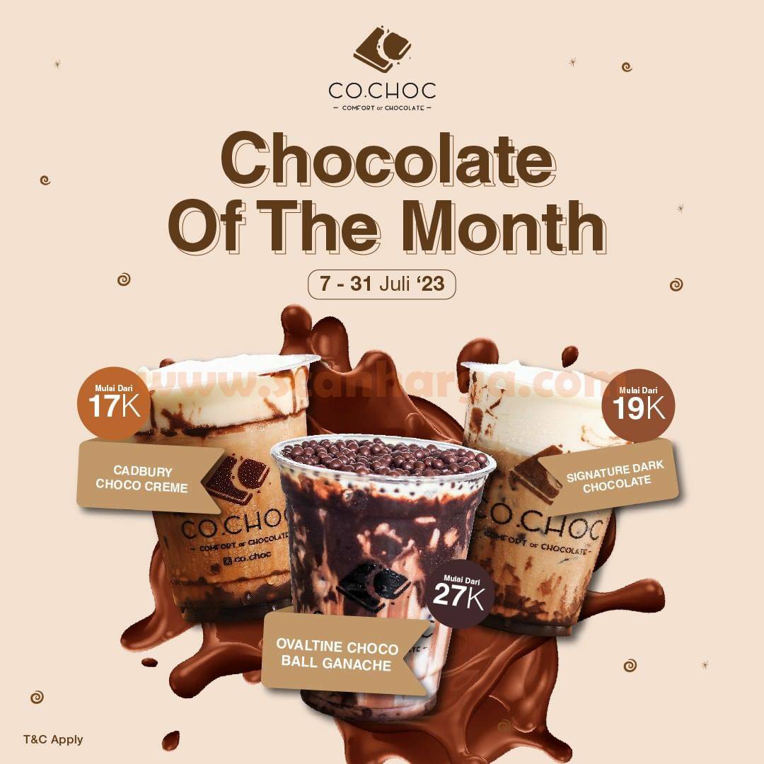 CO.CHOC Promo CHOCOLATE OF THE MONTH mulai Rp 17RB