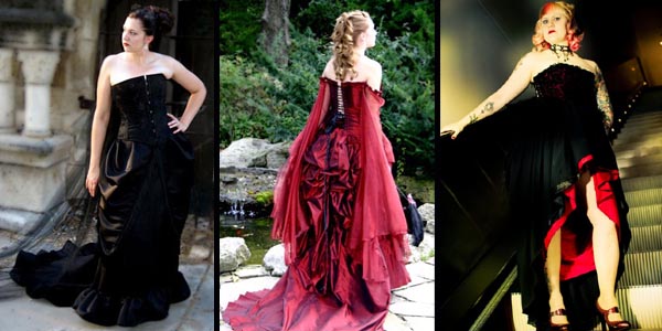 Red Gothic wedding dresses