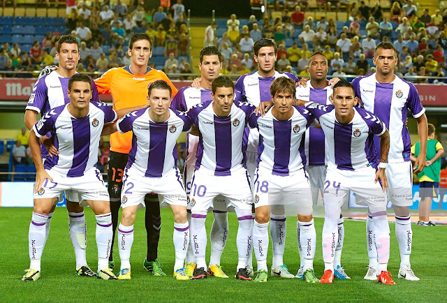 REAL VALLADOLID C. F. Temporada 2013-14. Jesús Rueda, Diego Mariño, Javi Guerra, Marc Valiente, Bergdich, Heinz. Peña, Rukavina, Óscar González, Álvaro Rubio, Alcatraz. VILLARREAL C. F. 2 REAL VALLADOLID C. F. 1 Sábado 24/08/2013, 23:00 horas. Campeonato de Liga de 1ª División, jornada 2. Villarreal, Castellón, estadio El Madrigal: 18.000 espectadores. GOLES: 0-1: 4’, Javi Guerra. 1-1: 37’, Giovani Dos Santos, de penalti. 2-1: 83’, Cani.