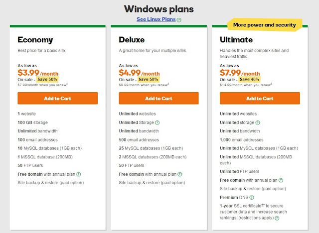 Godaddy - ASP.NET Hosting Plan