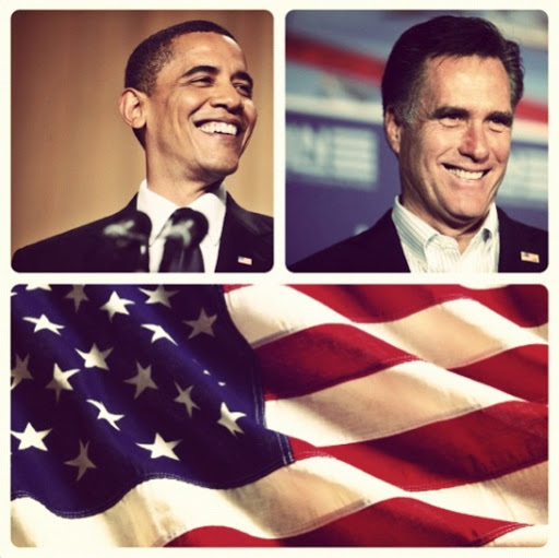 election day instagram of president barack obama, mitt romney, and the glorious american flag