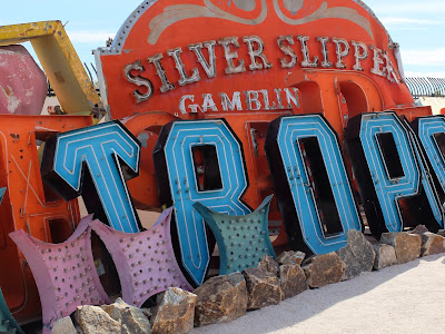 Neon Museum: Three Sign Together – Tropicana, Desert Inn, Silver Slipper.