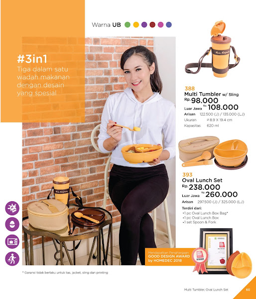 Multi Tumbler, Oval Lunch Set, Katalog Tulipware 2019