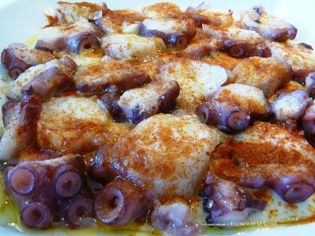 Pop a la Gallega, Pulpo a la Gallega, Crema de patata, tapa, l'essència de la cuina, blogdecuinadelasonia