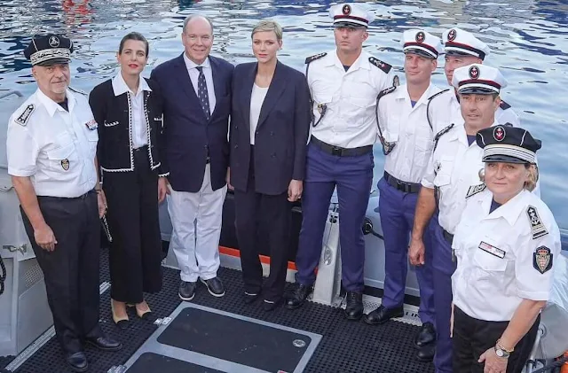 Princess Charlene and Charlotte Casiraghi attended the official launch of new rapid intervention vessel