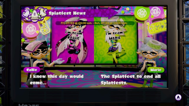 Marie Callie final Splatoon Splatfest announcement last