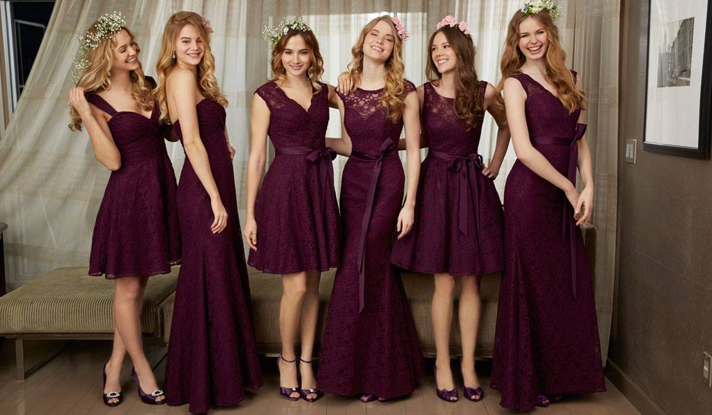 Bridesmaids dresses by color and fabric