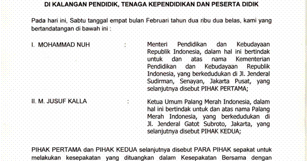 Dasar Hukum Pelaksanaan Pembinaan PMR di Sekolah - Harlona