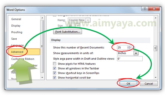 Recent dokumen sanggup mempercepat dan menghemat waktu kita untuk mengakses atau membuka fil Cara Mengatur Jumlah Recent Document di Ms Word 2010