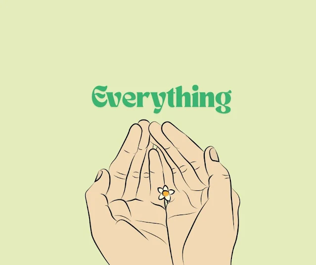 Lauren Daigle Everything 노래 - 하나님의 은혜를 상징하는 손바닥 위 작은 꽃 via canva