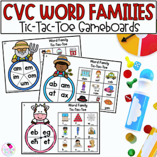 This CVC Word Families Tic-Tac-Toe phonics games set is perfect for centers, or small groups.