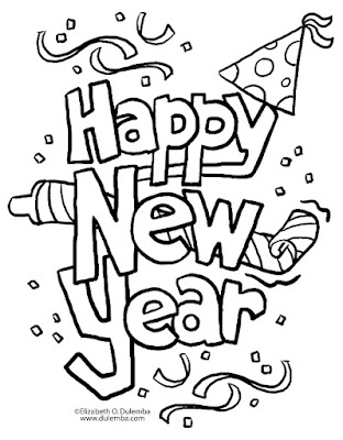 Happy New Year Coloring Sheet