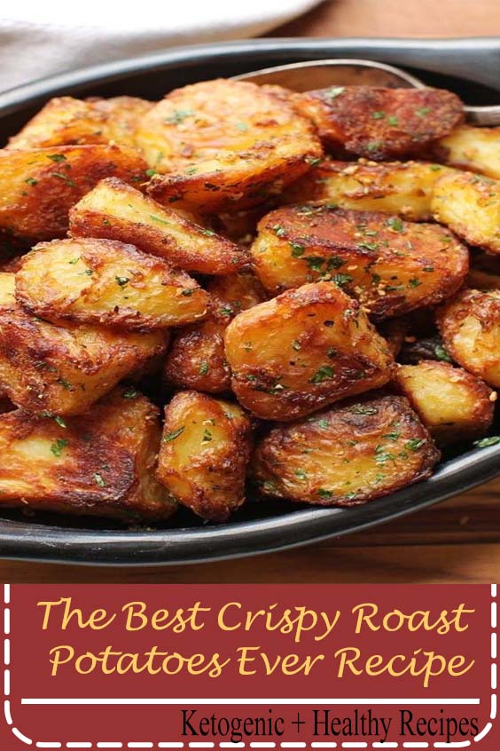 This recipe for Perfect Crispy Roast Potatoes makes oven roasted herb potatoes with a crisp exterior, and a delectable soft, fluffy center.
