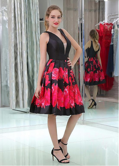 https://www.sassymyprom.com/collections/homecoming-under-100/products/floral-cloth-satin-v-neck-neckline-knee-length-a-line-homecoming-dresses