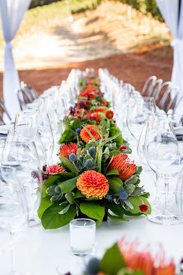 Centro para mesa de boda rectangular