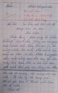 Viết thư cho bố đi làm ăn xa