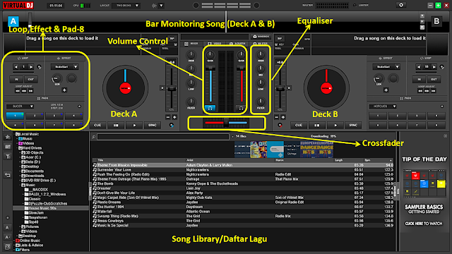 Mengenal Tampilan (User Interface) Virtual DJ [VDJ]