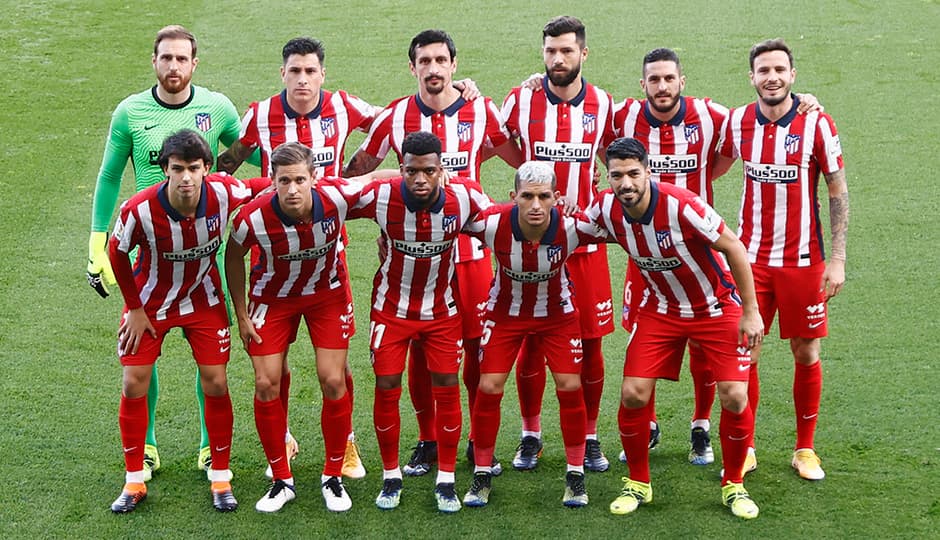 L'équipe de l'Atlético de Madrid lors du match contre Cádiz en Liga