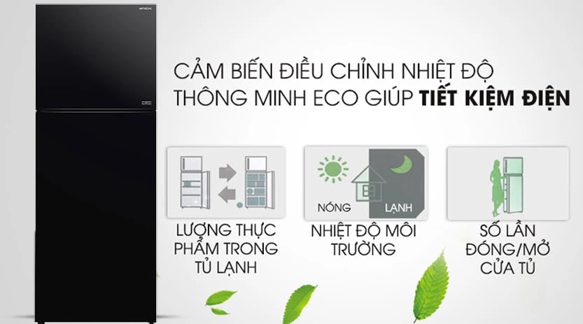 tủ lạnh 2 cánh inverter Hitachi chính hãng giá rẻ có ngăn đông mềm, làm đá tự động, 390 lít R-FVY510PGV0