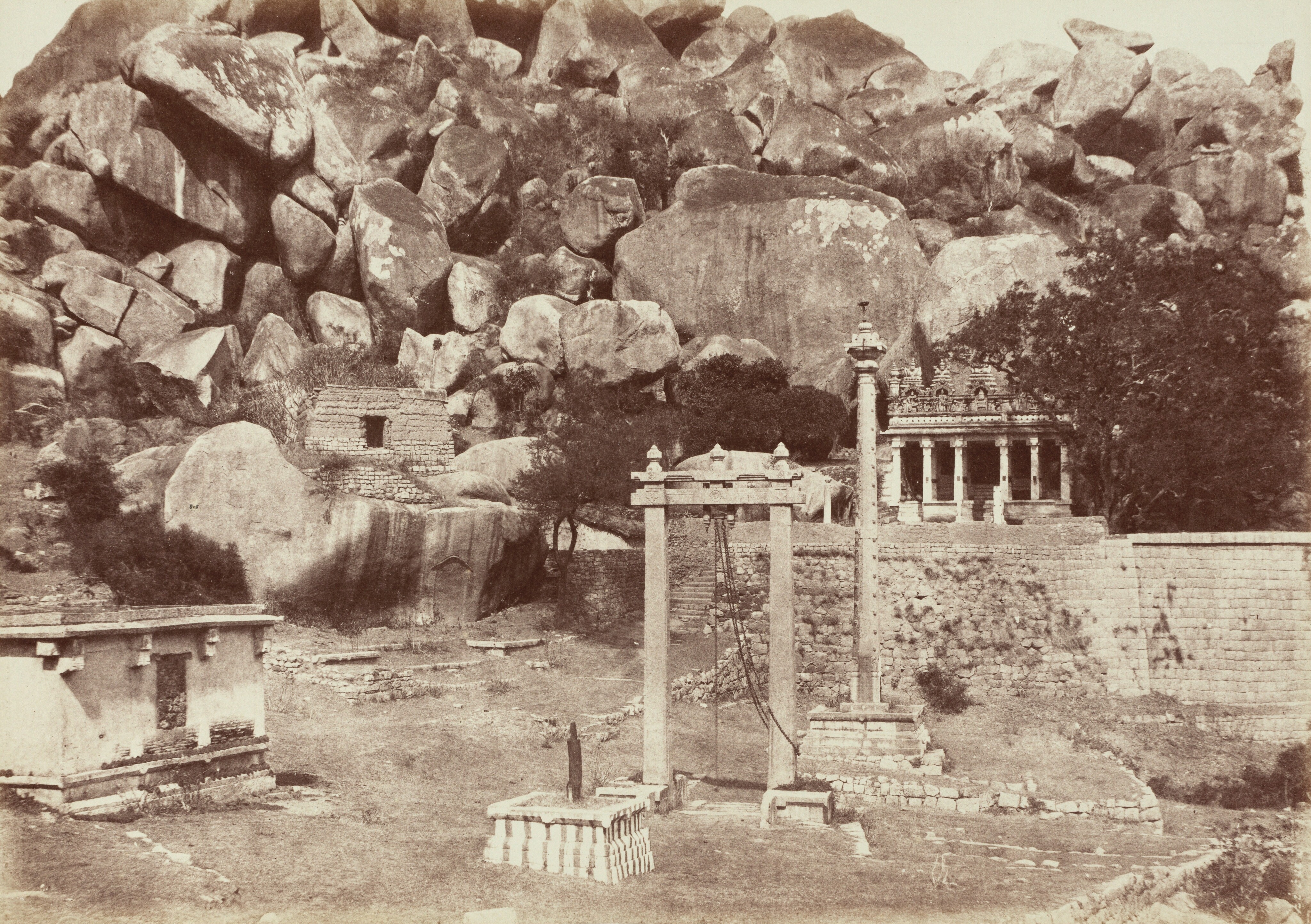 Hidimbeshwara Hindu Temple, Chitradurga Fort (Kallina Kote), Chitradurga, Karnataka, India | Rare & Old Vintage Photos (1857)