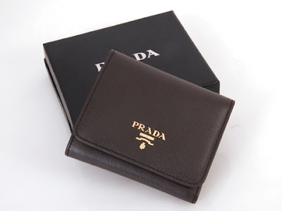 Prada Carteras cortos Cuero Café 1M0176