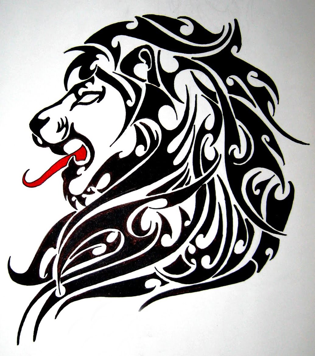 Leo Tribal Tattoo Designs