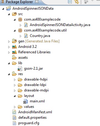 Android spinner example using JSON data from MySQL and Java Servlet