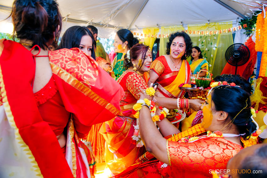 Indian Bengali Wedding Photography Bangla Gaye Holud Ceremony by SudeepStudio.com Michigan Ann Arbor South Asian Indian Wedding Photographer